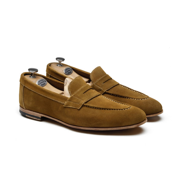 HAMBOURG - Chaussures homme Loafer (Mocassin) Daim wisky