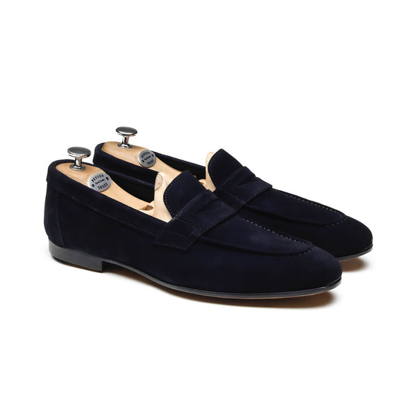 HAMBOURG - Chaussures homme Loafer (Mocassin) Daim bleu