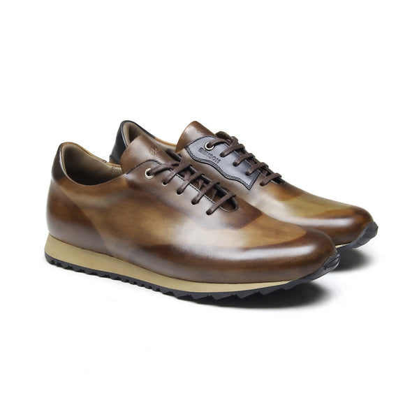 PIERCE- Chaussures homme Sneaker Combi Marron