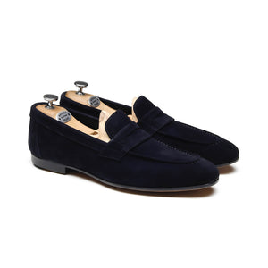 HAMBOURG - Chaussures homme Loafer (Mocassin) Daim bleu BENSON SHOES