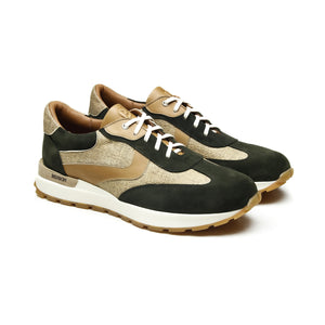 KANSAS Chaussures Homme (Sneaker) Combi Daim Vert BENSON SHOES