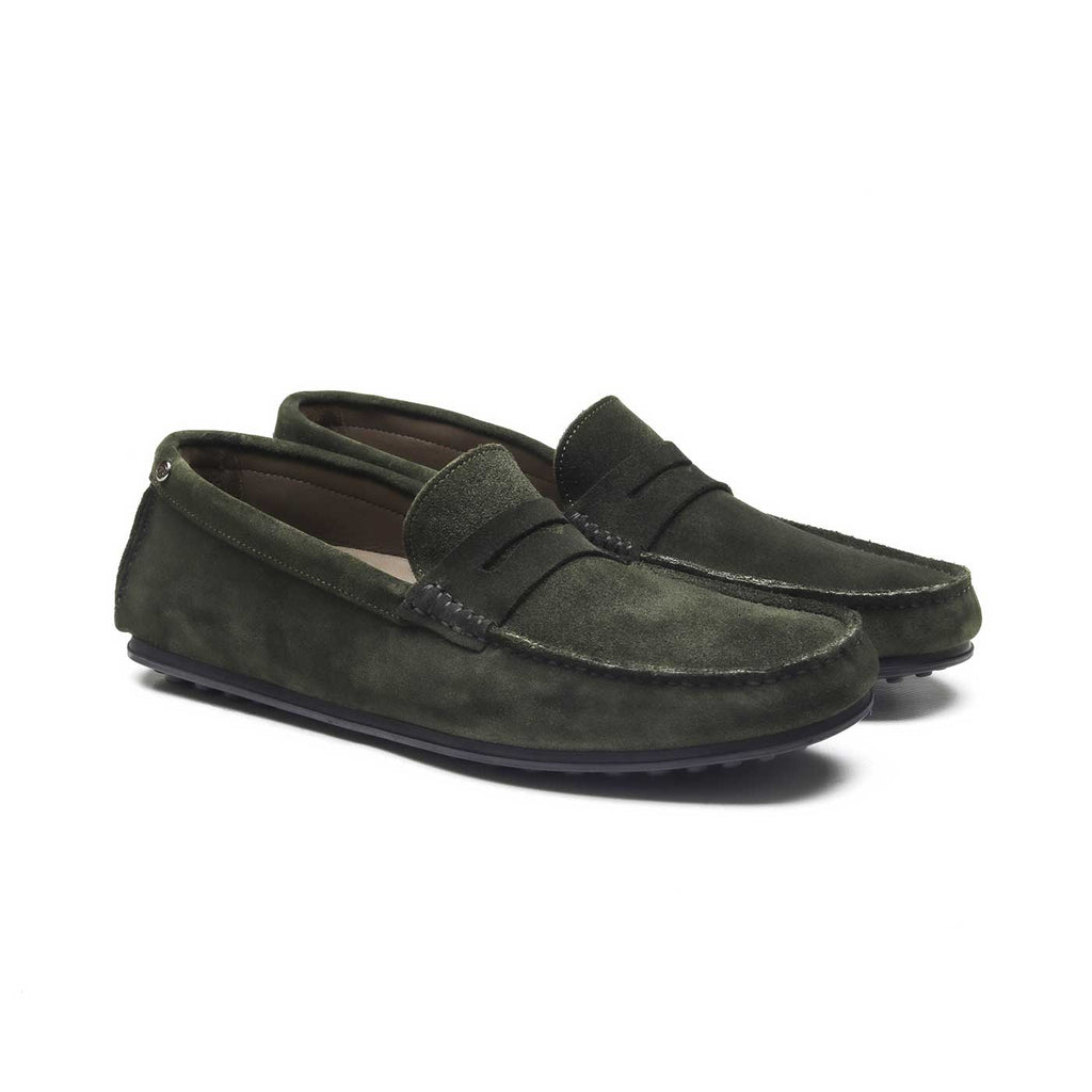 Max - Chaussures homme Car Shoes Daim vert profile - BENSON SHOES