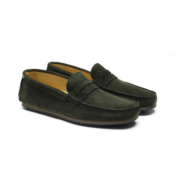 Max - Chaussures homme Car Shoes daim vert